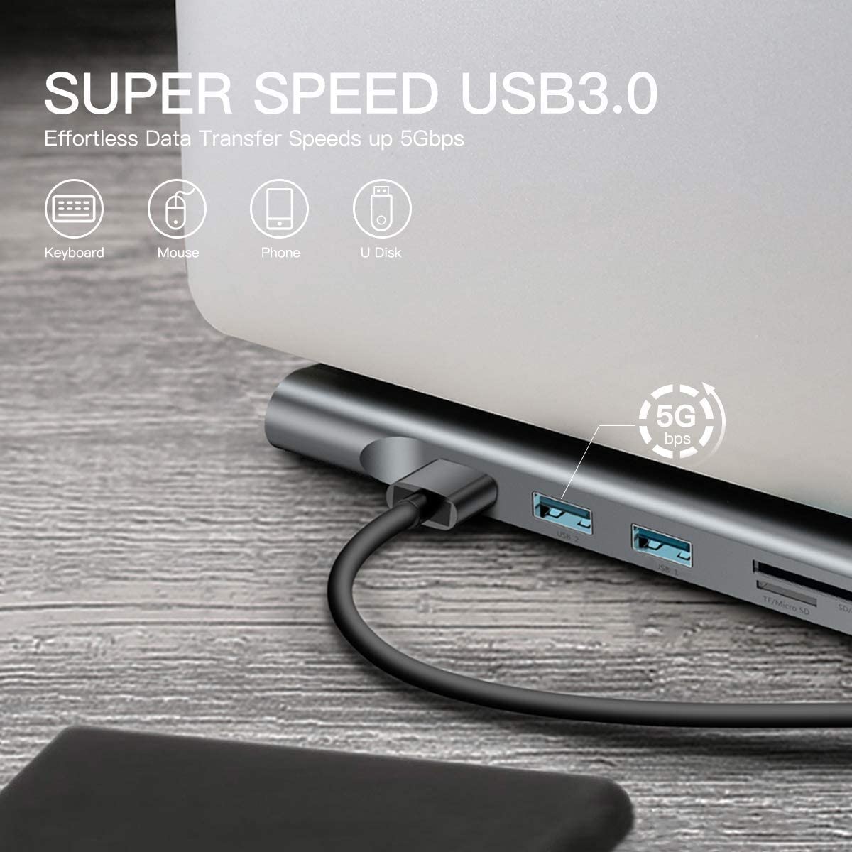 خرید هاب 10 پورت USB-C باسئوس Baseus CATSX-F0G می توانید از اتصال پایدار و انتقال سریع بهره مند شوید