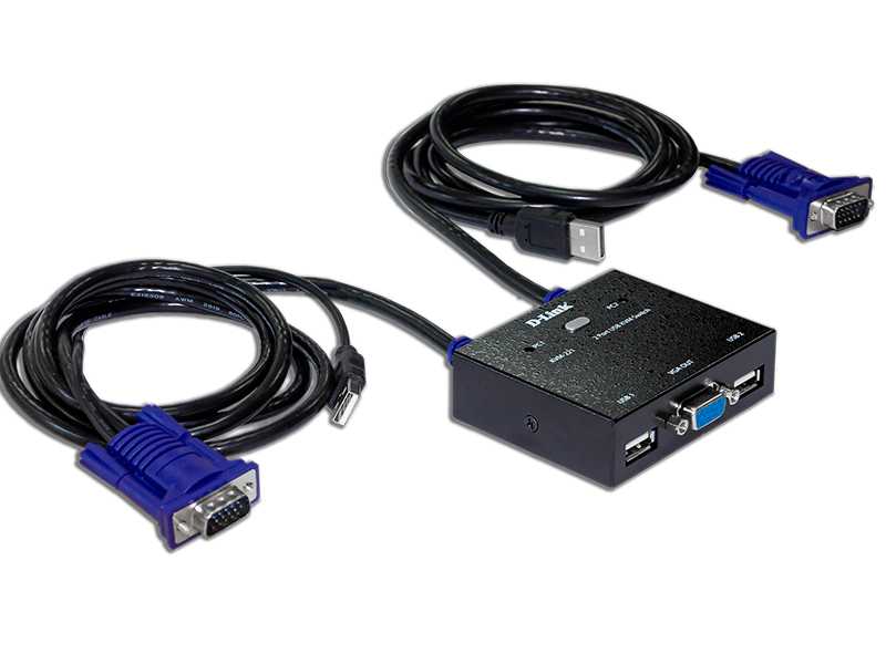 کی وی ام سوئیچ دی لینک 2 پورت USB مدل D-Link KVM-221