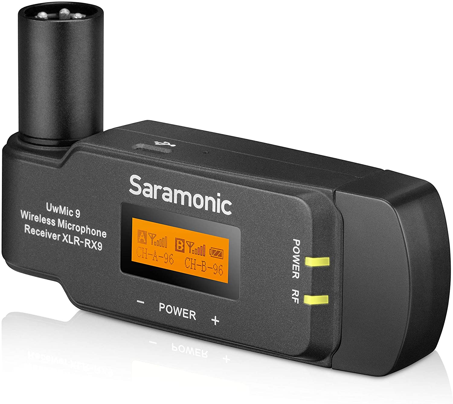 گیرنده دو کاناله RX-XLR9 می تواند مستقیماً به ورودی XLR یک دوربین فیلمبرداری حرفه ای، میکسر یا ضبط کننده صدا متصل شود