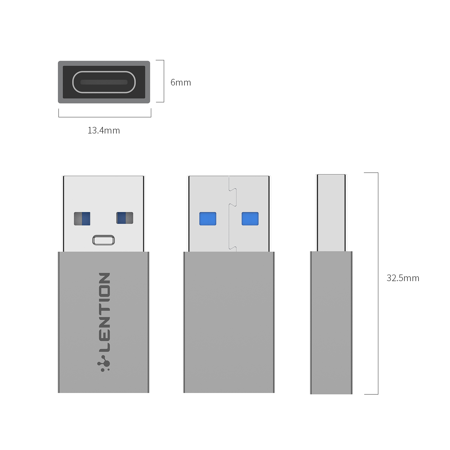 مبدل USB-A به USB-C لنشن H3