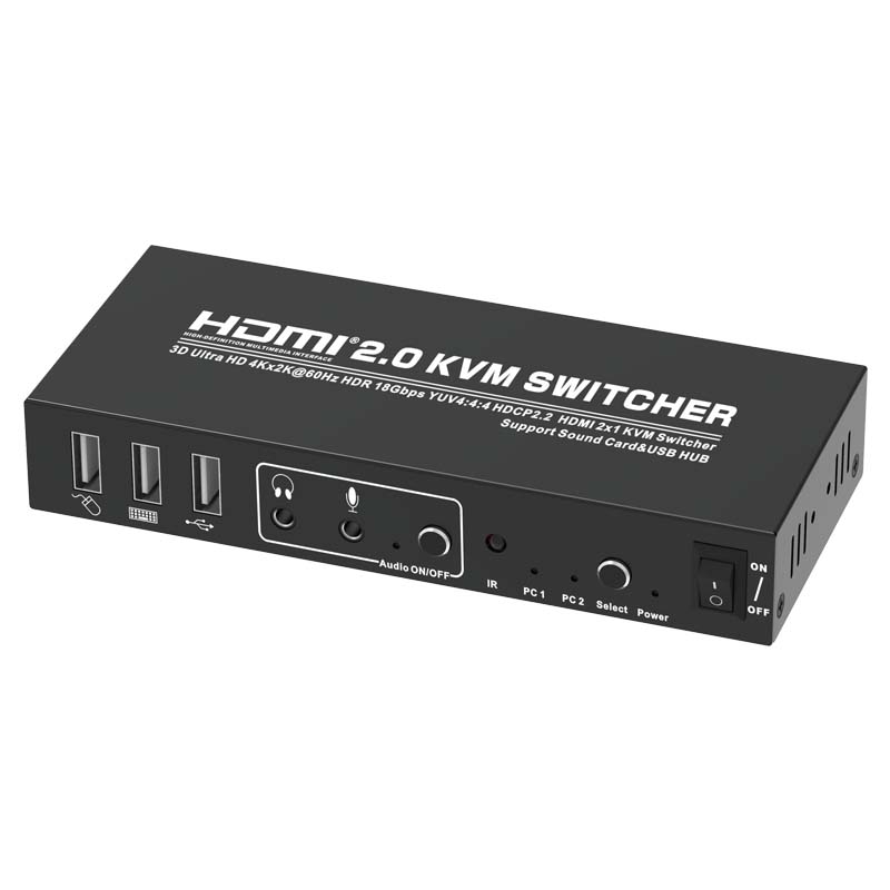سوئیچ کی وی ام نت 2 پورت HDMI 2.0v 4K@60 تی سی تی مدل TCT TC-KSW-21U